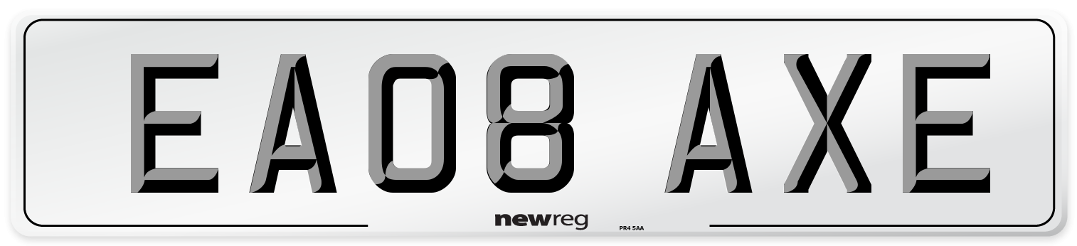EA08 AXE Number Plate from New Reg